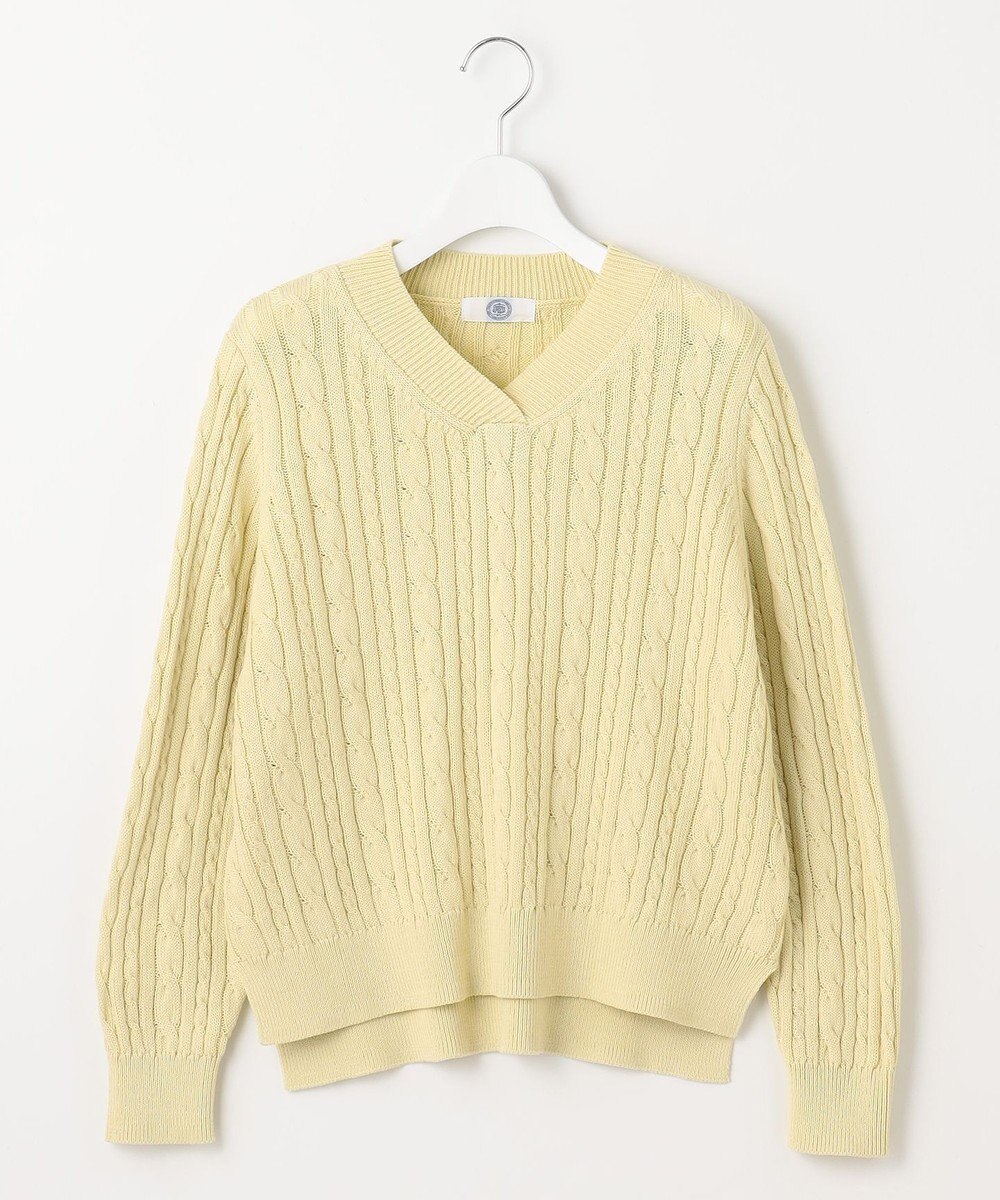 J.PRESS LADIES 【洗える】GIZA MERCERIZE COTTON ケーブル ニット 