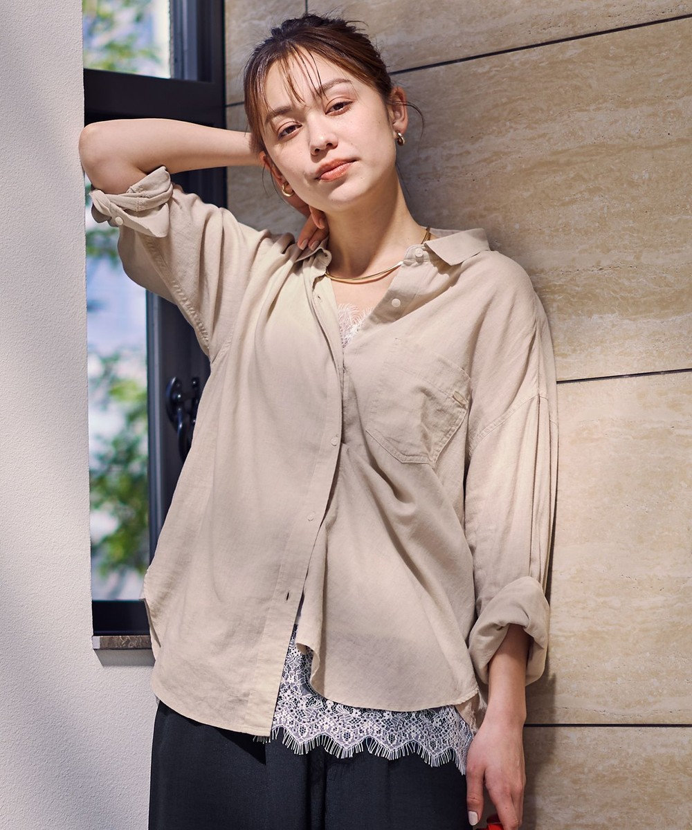 ANY 【Sサイズあり】ヨーロピアンリネンオーバーシャツ 