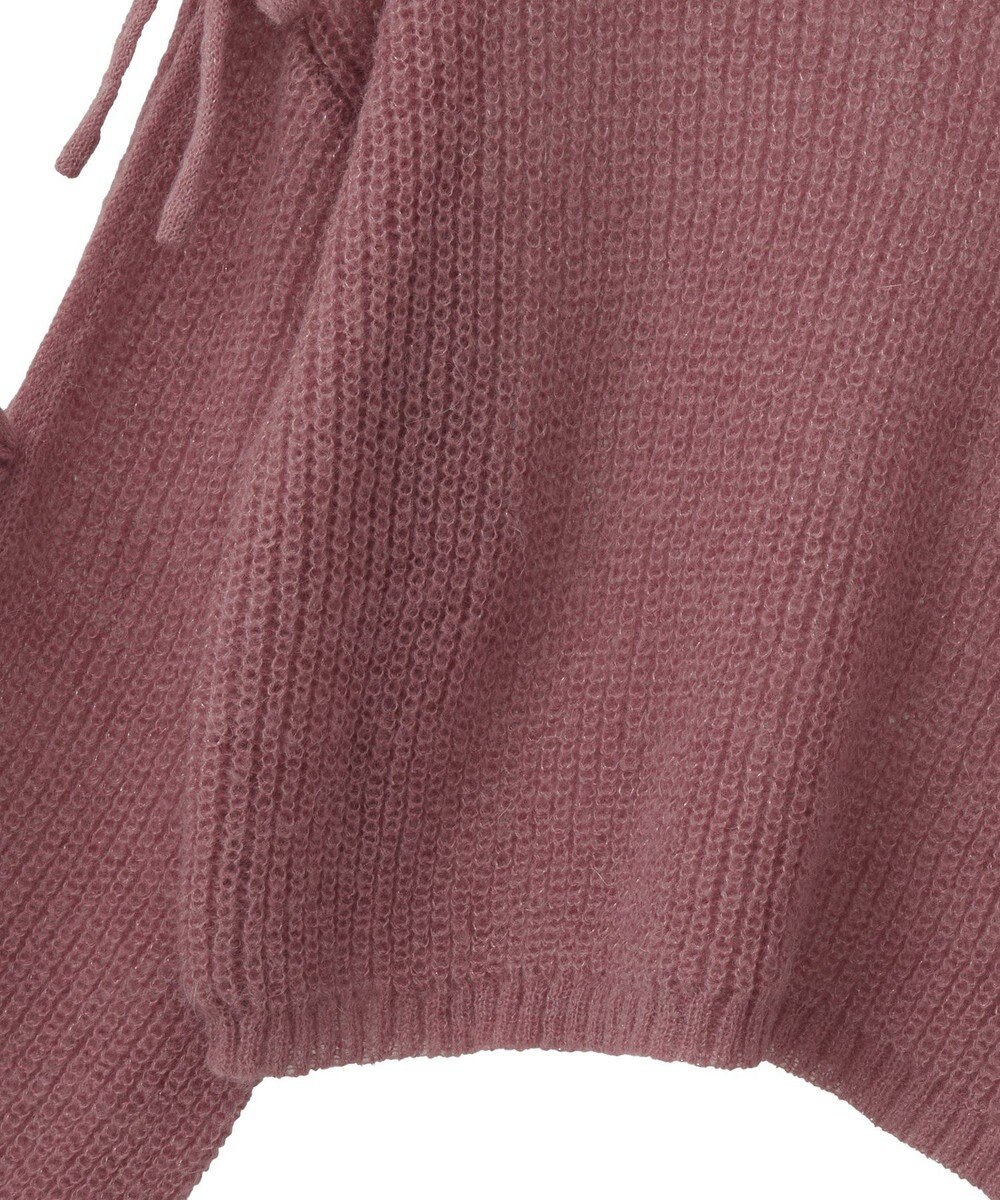 earth music&ecology サイドリボン透かしニットプルオーバー 