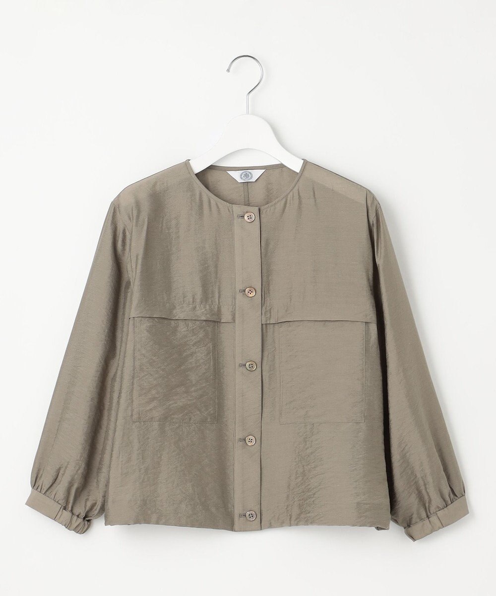 J.PRESS LADIES 【洗える】Sheer Vis リネン ノーカラー ブルゾン 