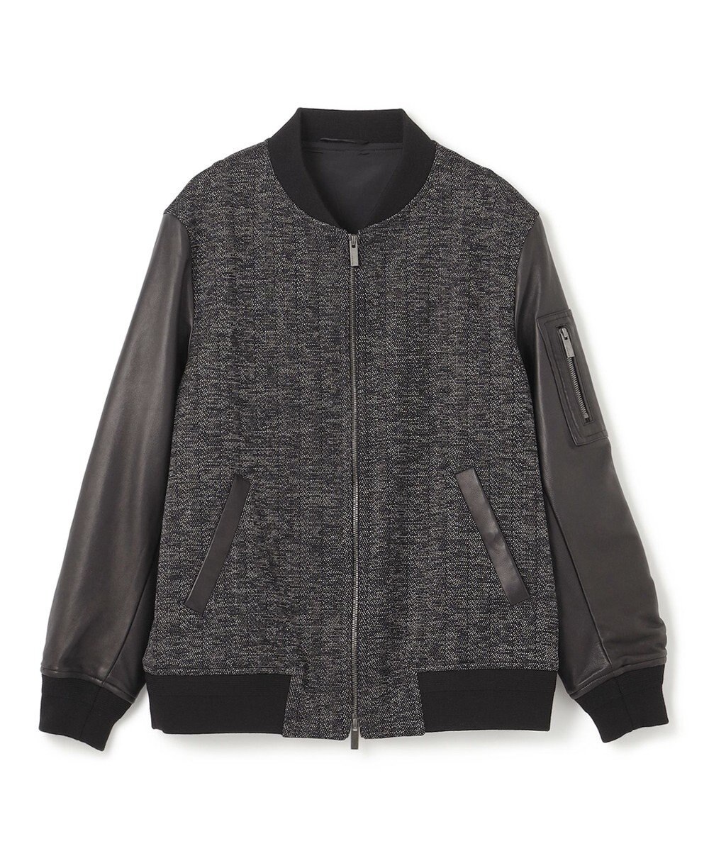 JOSEPH HOMME 【LEON 掲載】ブライトヘザージャージー レザーブロッキングブルゾン 