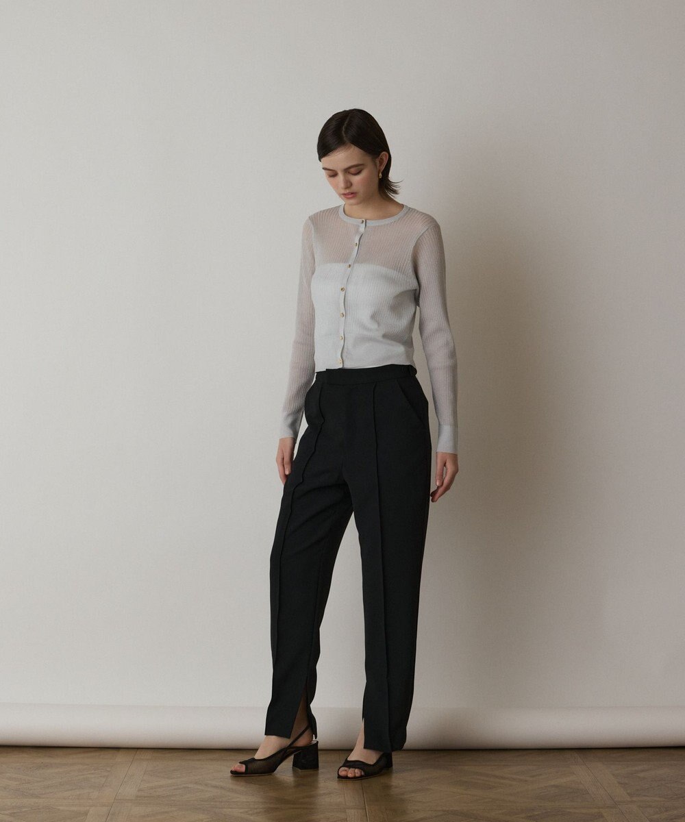 GRACE CONTINENTAL ラメリブシアーニットカーディガン 