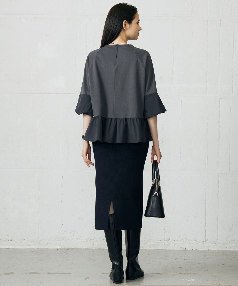 自由区 L クリアコットンポンチペプラム カットソー 