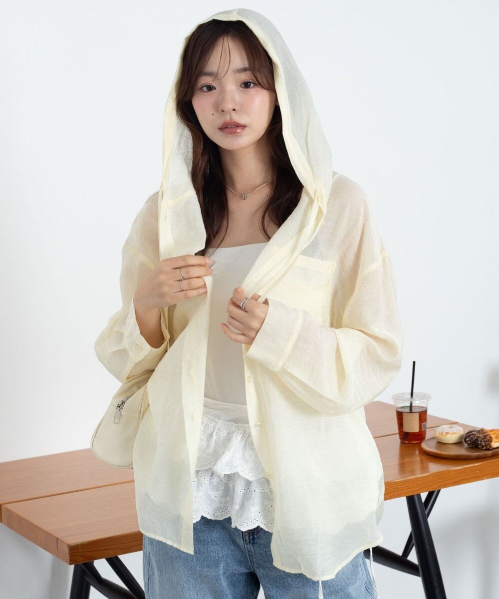 WEGO 【2026年春夏新作】シアーフードシャツ 