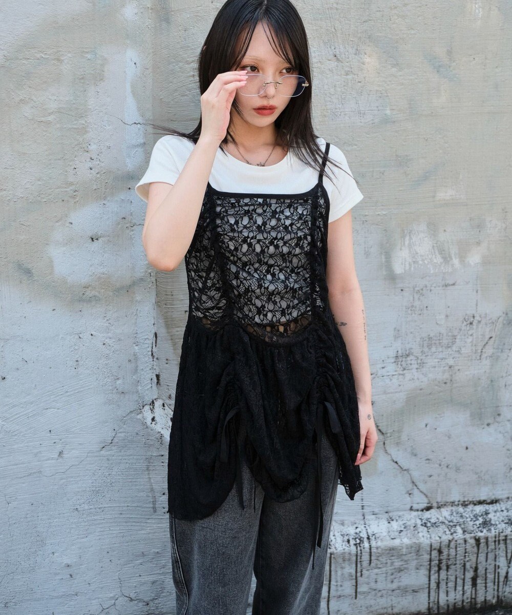 WEGO ドロストデザインキャミワンピース 