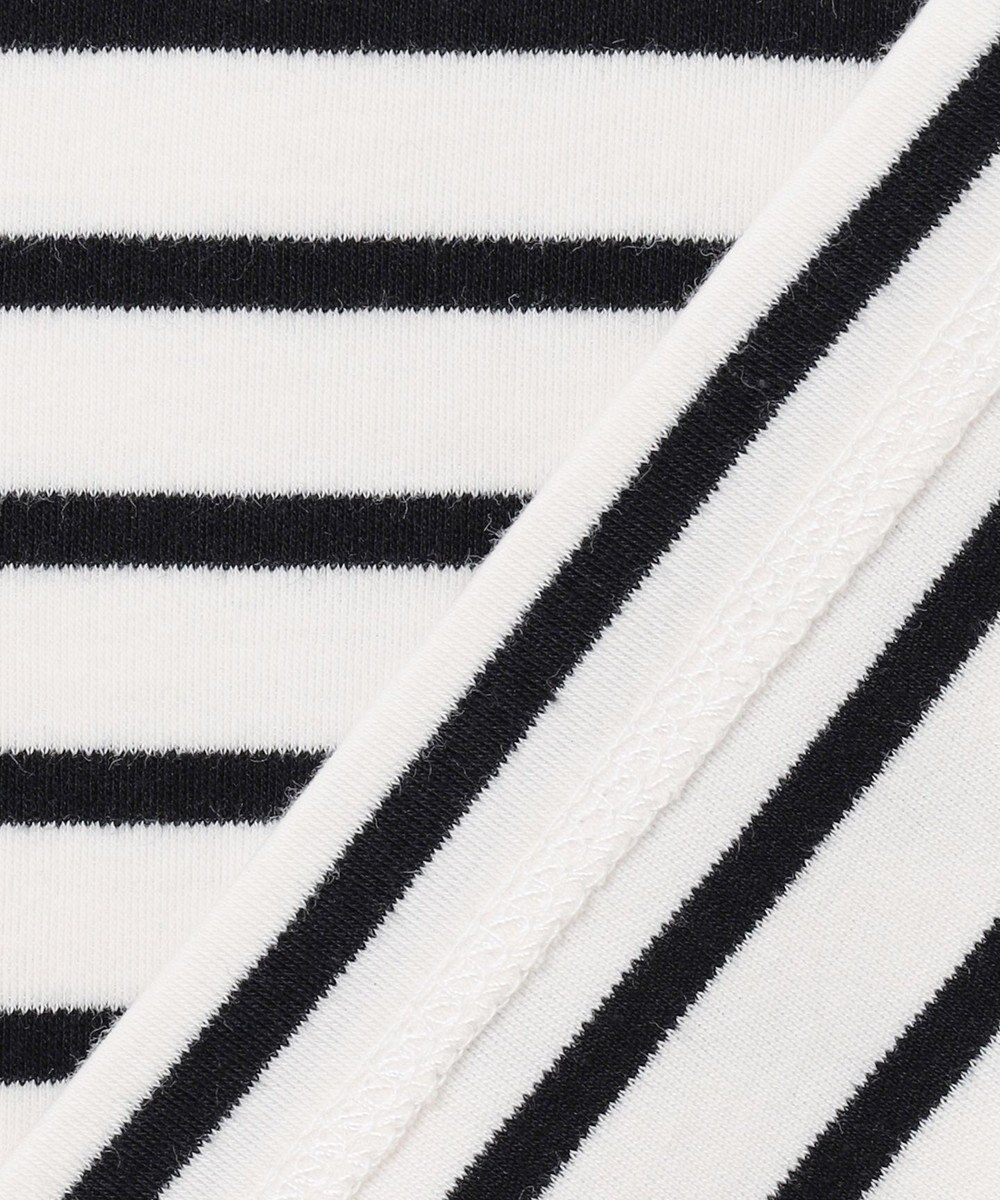 ANY L 【大好評につき新色登場！】モックネックフレンチスリーブ ボーダーＴシャツ 