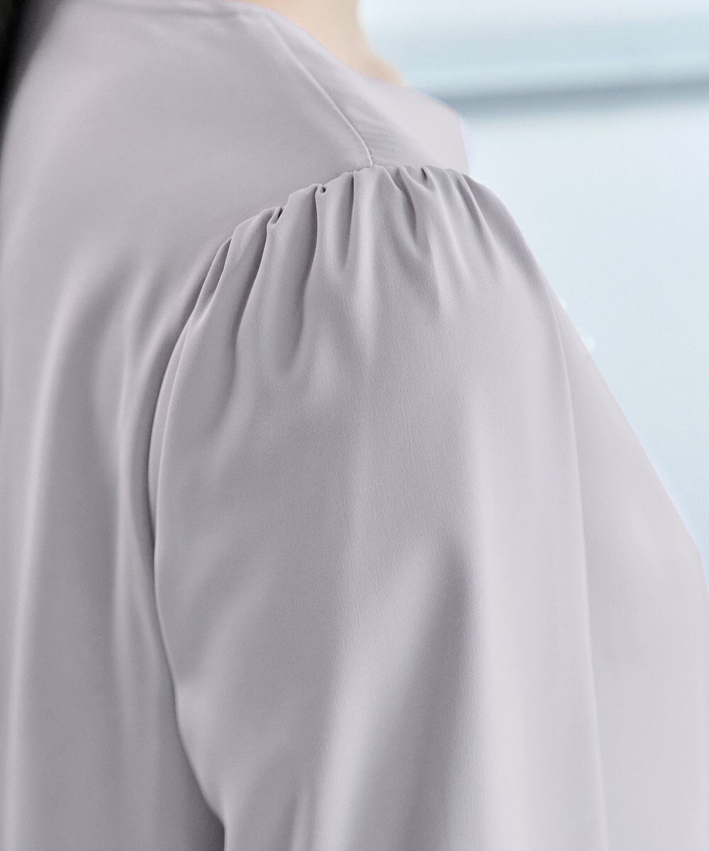 Tiaclasse 【スマート裏起毛・洗える】パールボタンブラウス 