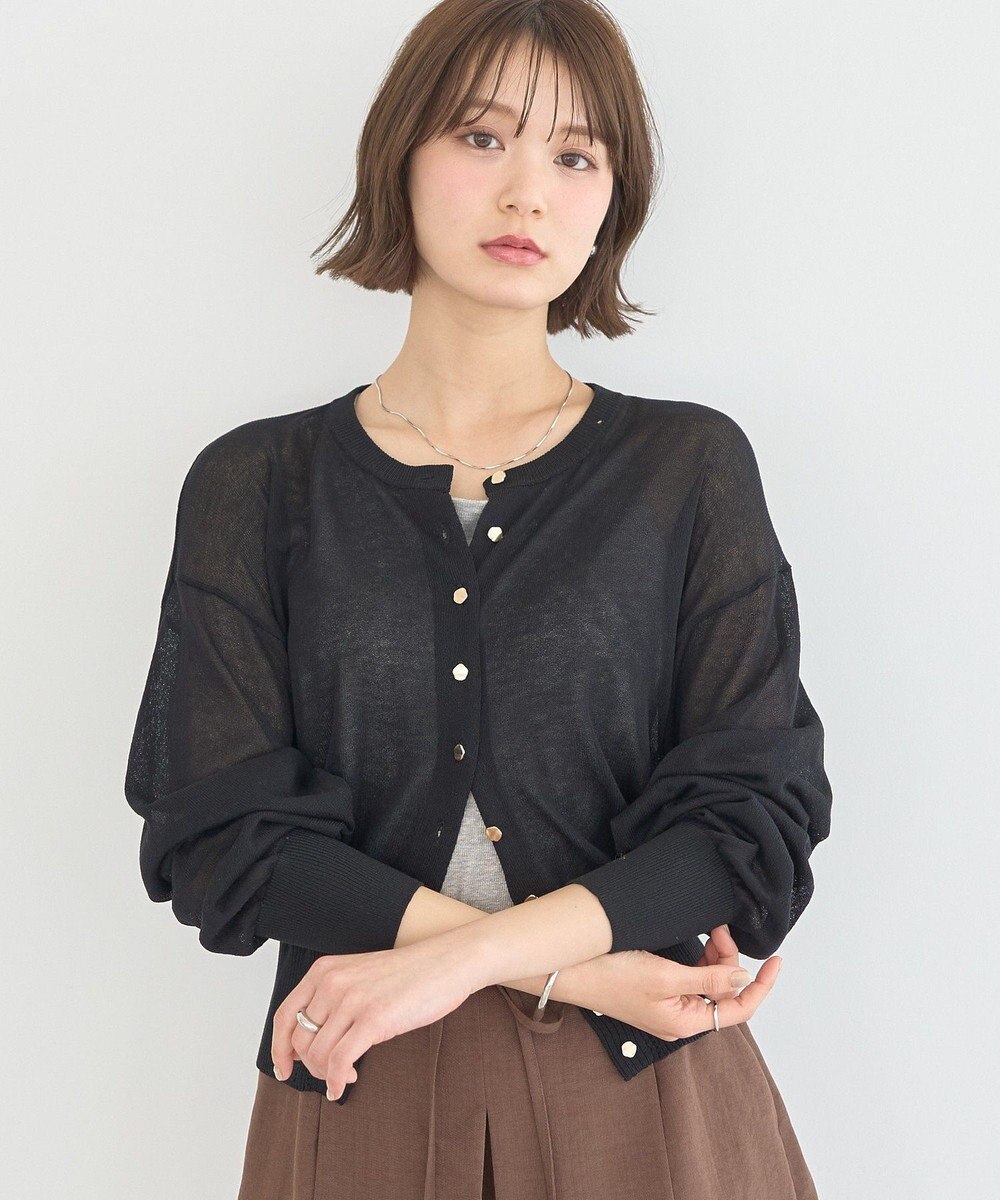 earth music&ecology ボタンアソートクルーネックカーディガン 