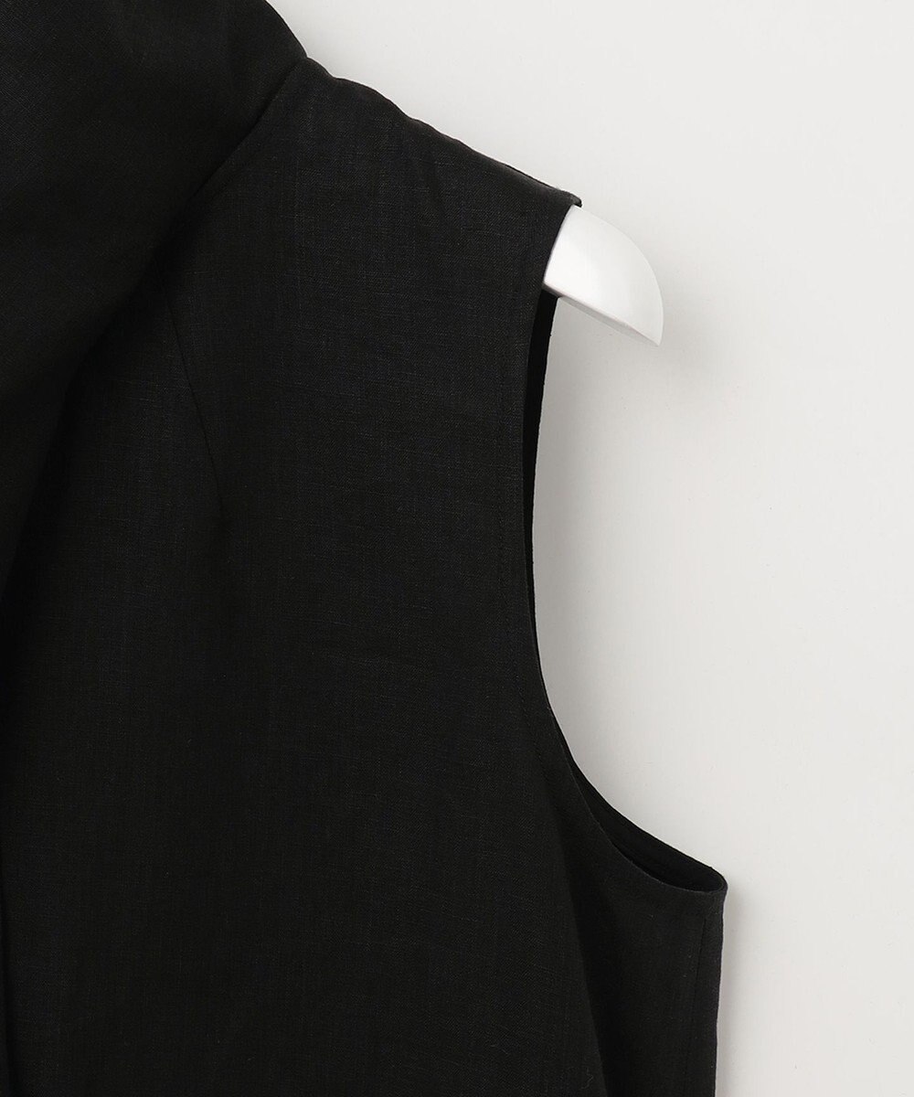 UNFILO 【洗える】リネンレーヨン　ラッフルカラーブラウス 