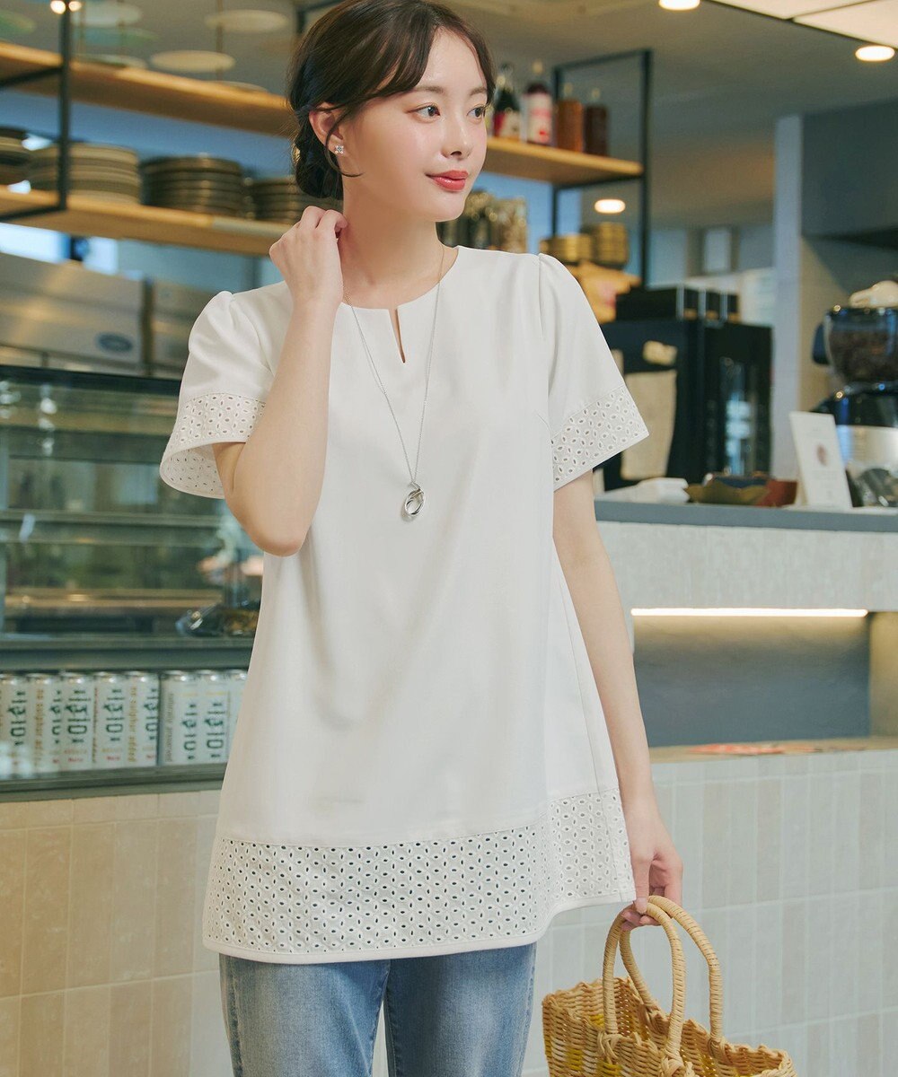 Tiaclasse 裾レース切替チュニック 