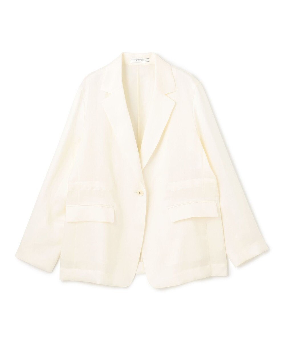 BEIGE， 【洗える】BERGAMOT / ウォッシャブルリネンバックドロストジャケット 