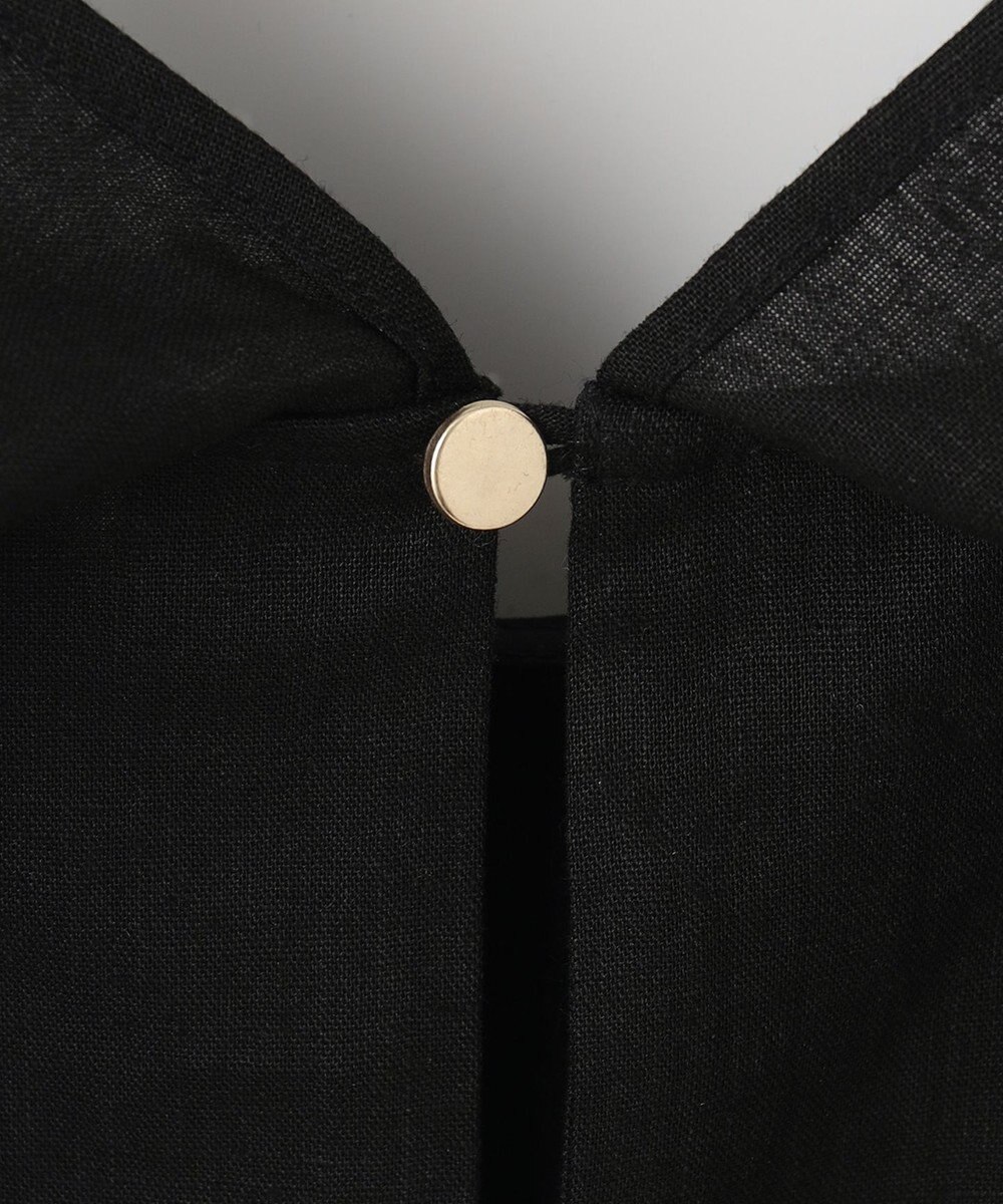 UNFILO 【洗える】リネンレーヨン　ラッフルカラーブラウス 