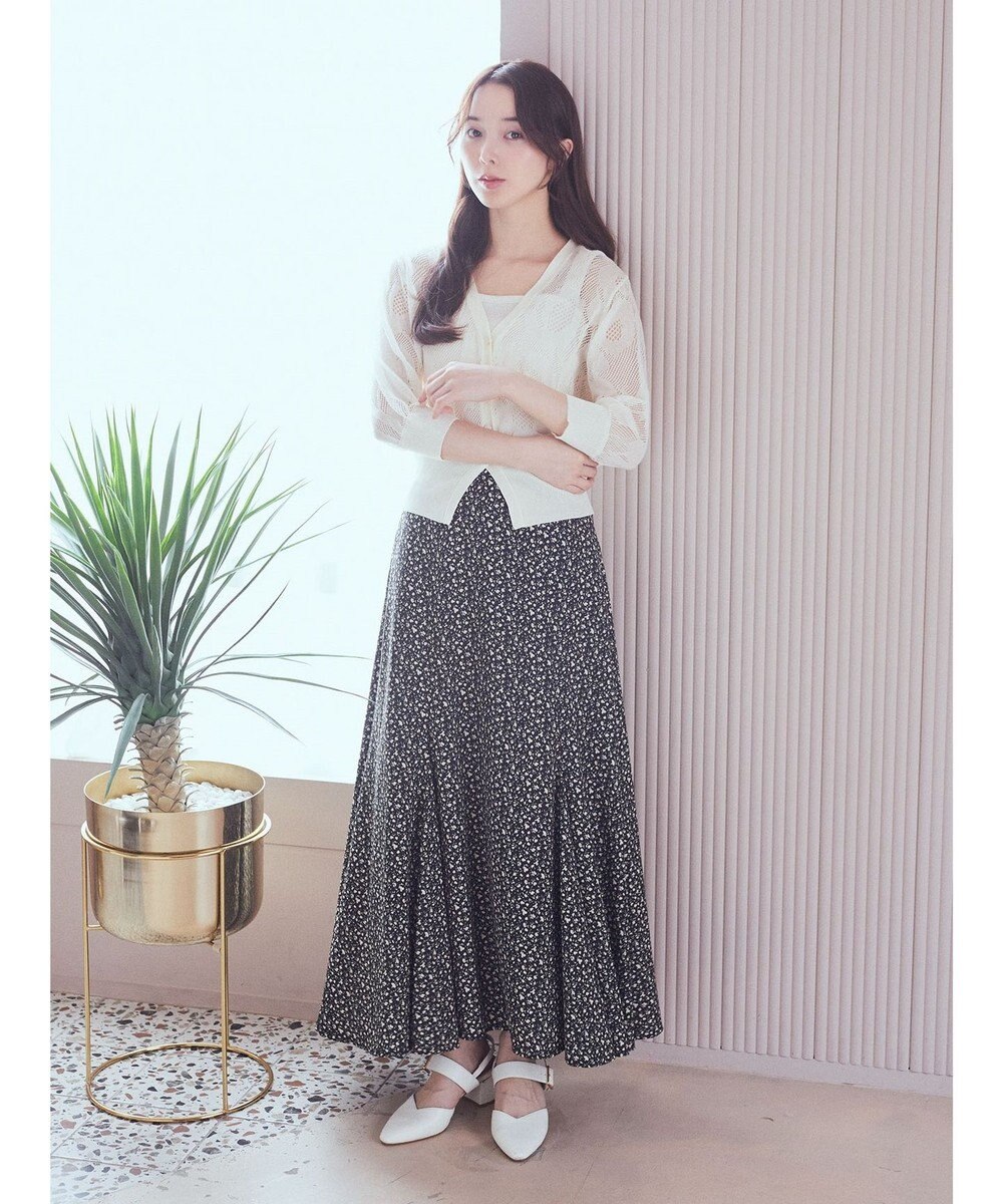 earth music&ecology 花柄シアーカーディガン 