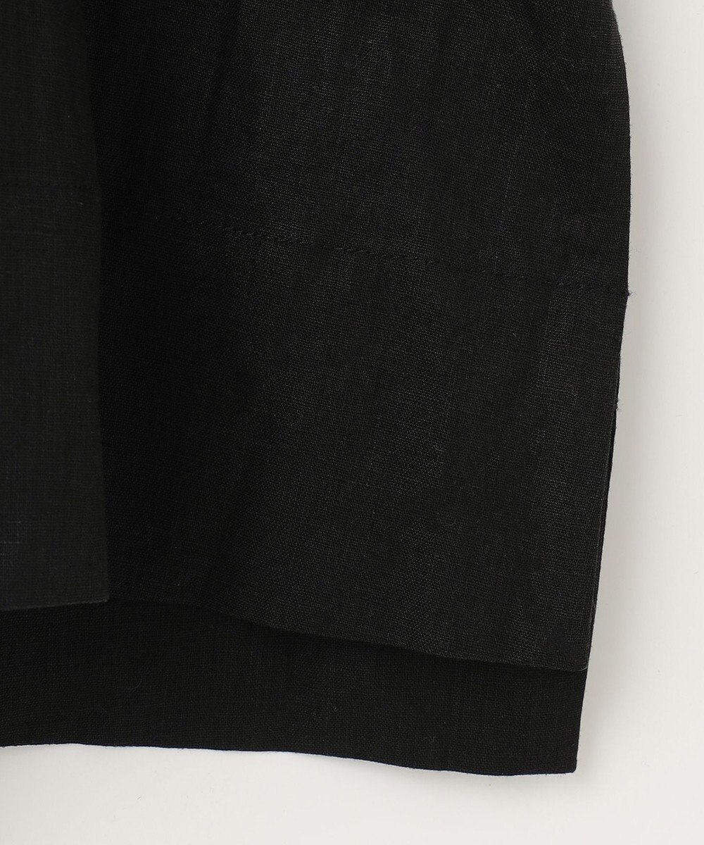 UNFILO 【洗える】リネンレーヨン　ラッフルカラーブラウス 