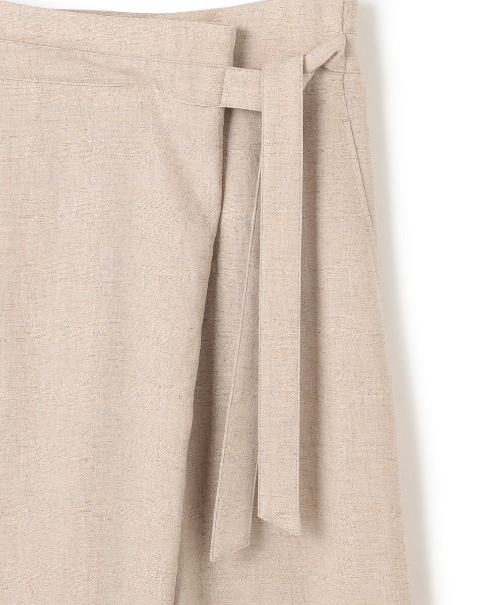 BEIGE， 【洗える】CAROLE / リネンライクラップワイドパンツ 