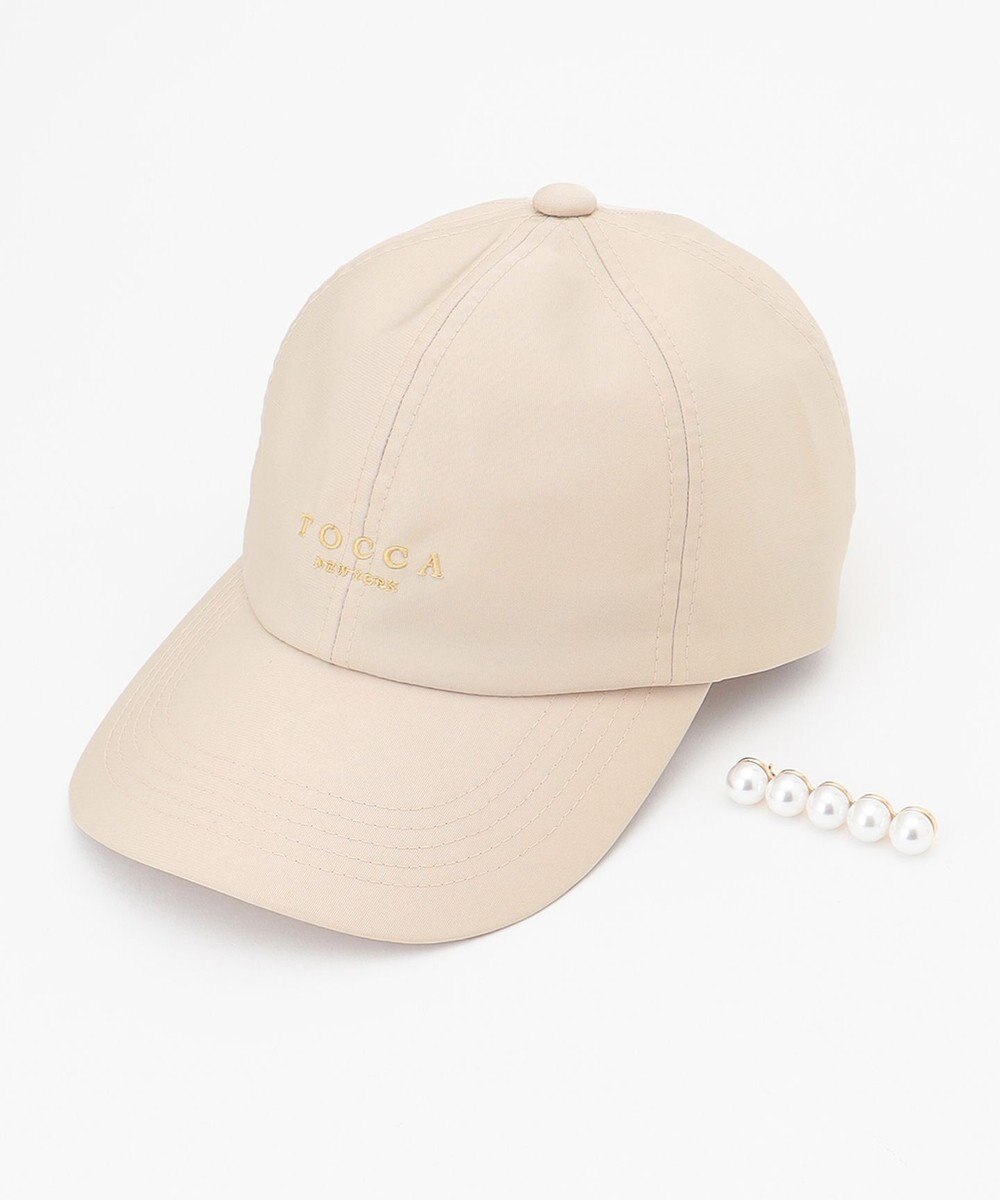 TOCCA 【紫外線90%カット・吸水速乾・抗菌防臭・接触冷感・洗える・サイズ調整可・ブローチ付け外し可】PEARL BROOCH CAP キャップ 