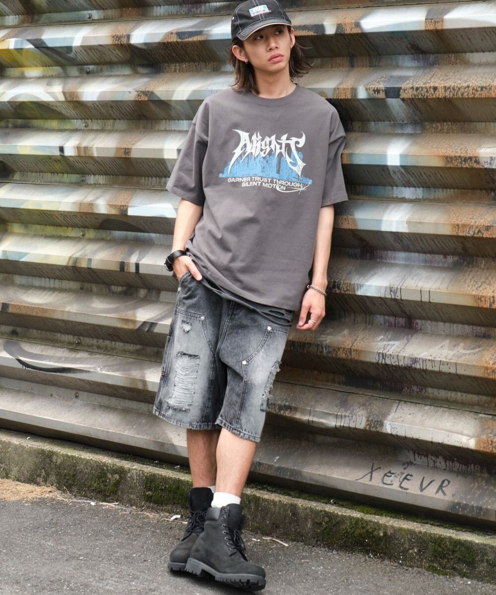 WEGO 【ユニセックス着用ITEM/SMLサイズ展開】ヴィンテージライクグラフィックT（SS） 