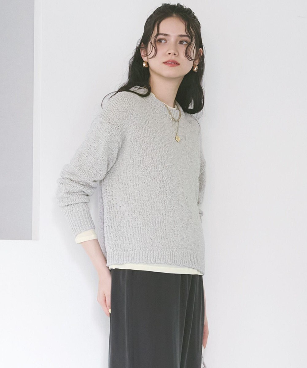 23区 【SLOW/一部店舗限定】リボンヤーン クルーネック ニット 