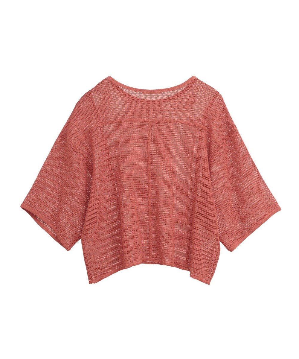 Green Parks 七分袖コットンメッシュラグラントップス 