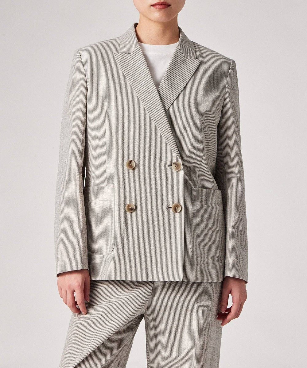 Paul Smith ストライプ シアサッカー ダブルブレスト ジャケット 