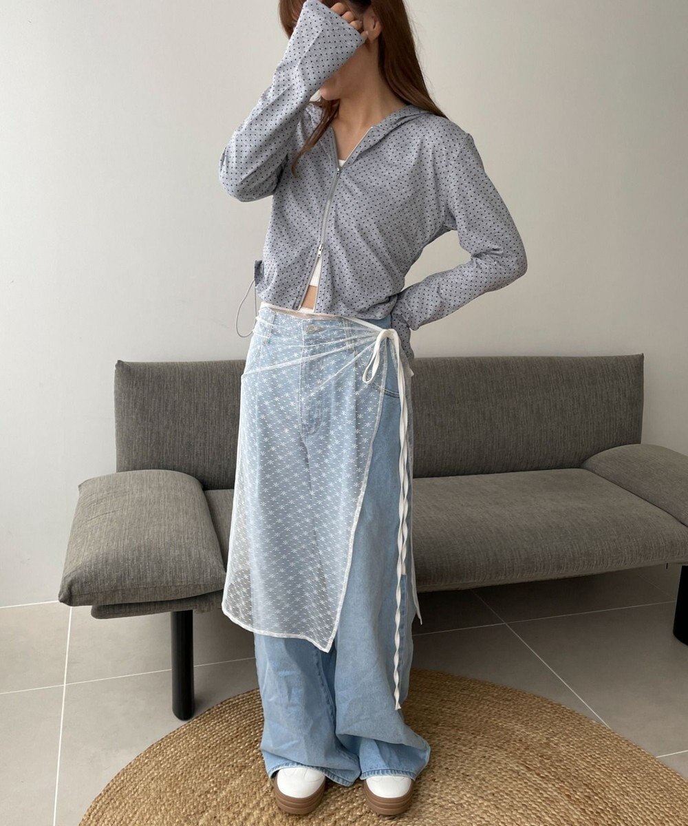 WEGO 柄Wジップパーカー 