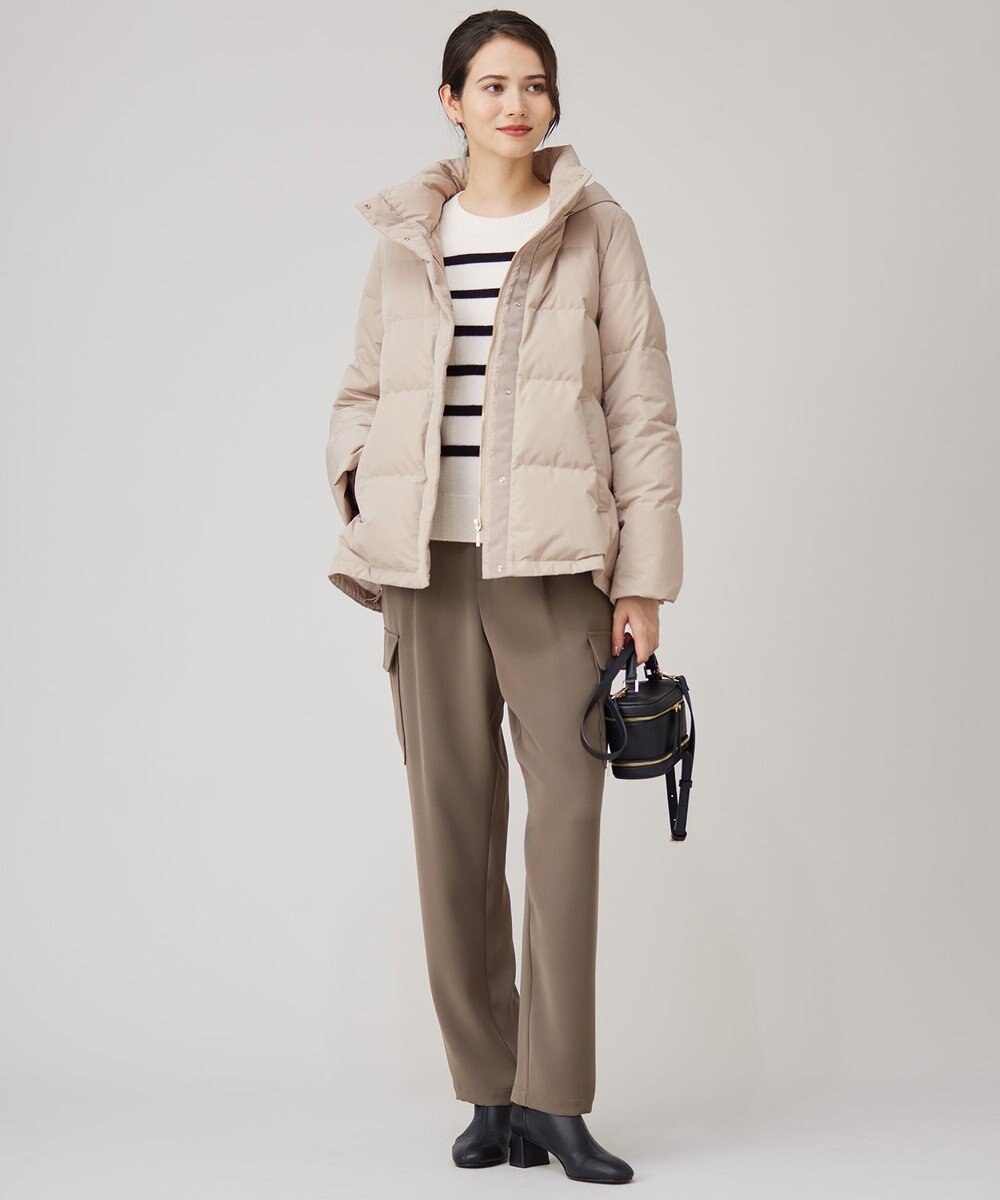 自由区 【洗える】ウールカシミヤブレンドボーダークルーネック ニット 