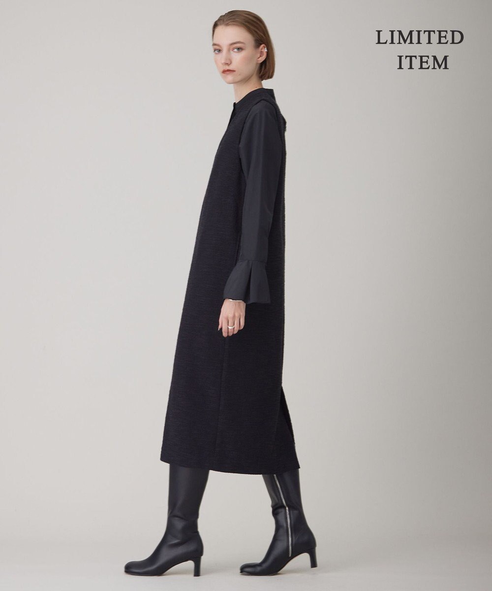 ICB L 【WEB限定・洗える】 ツイードインレイ ジャンパースカート ワンピース 