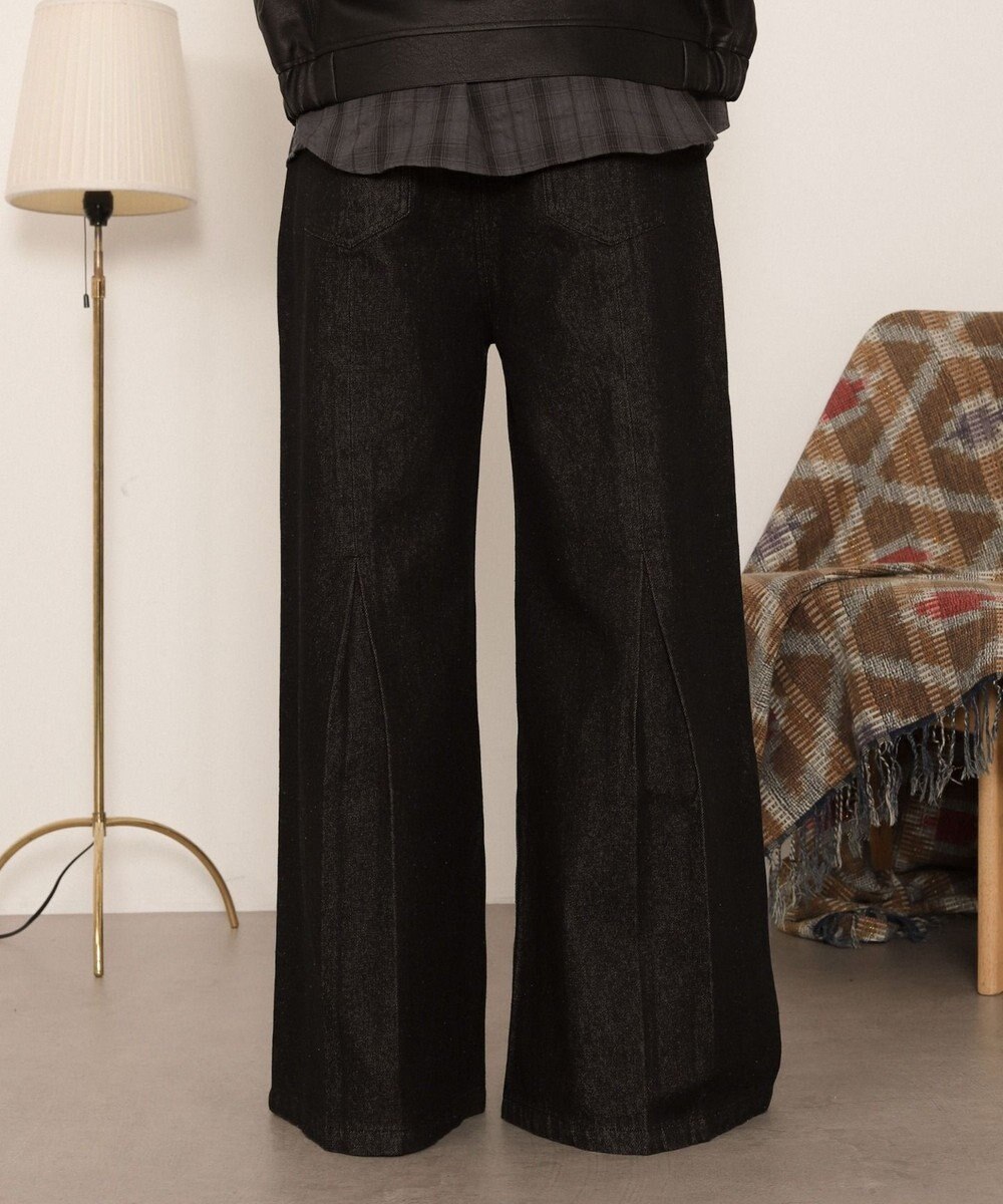 WEGO センタータックバギーフレアデニム 