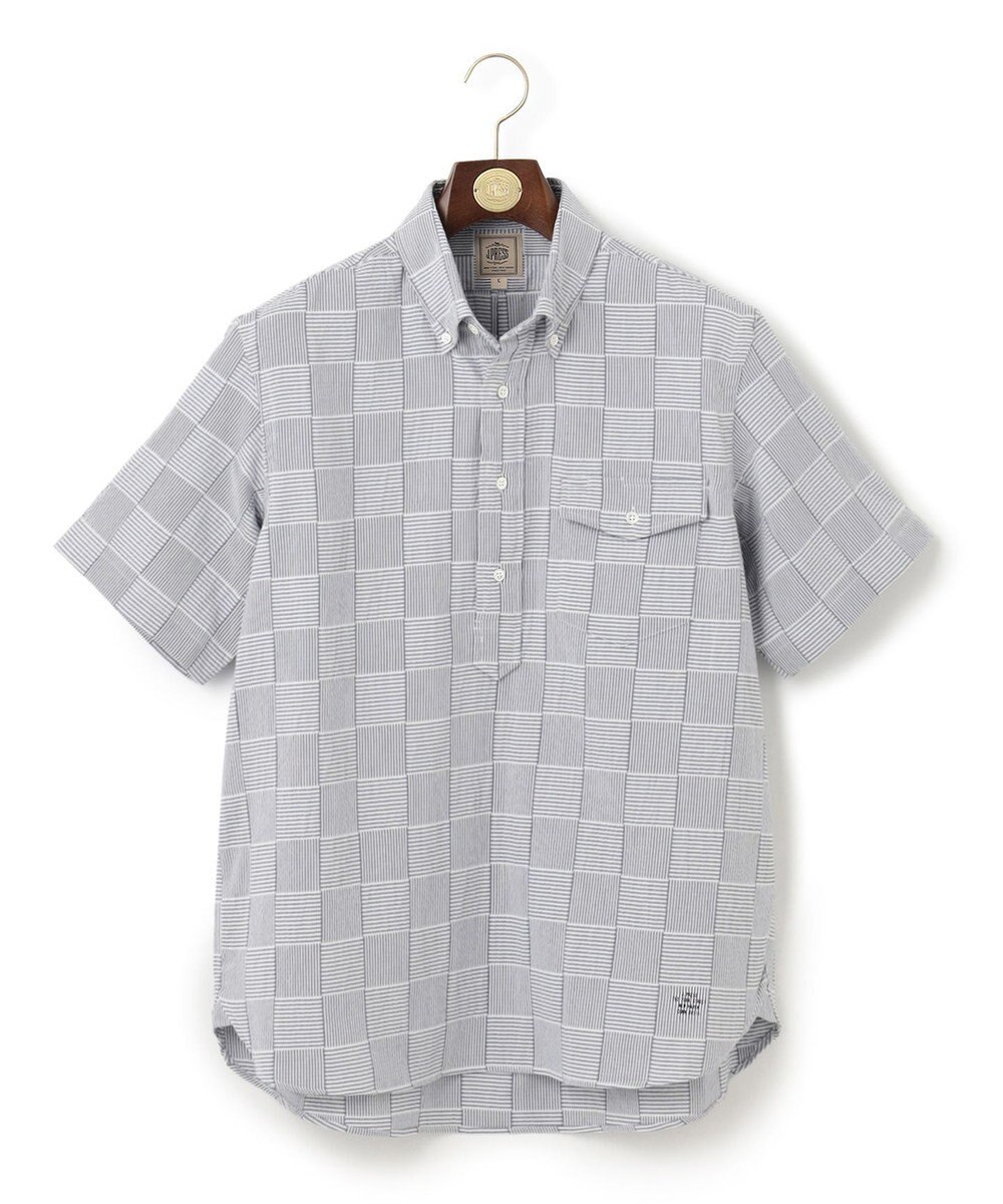 J.PRESS MEN 【クールマックス】パッチワークサッカー プルオーバー 