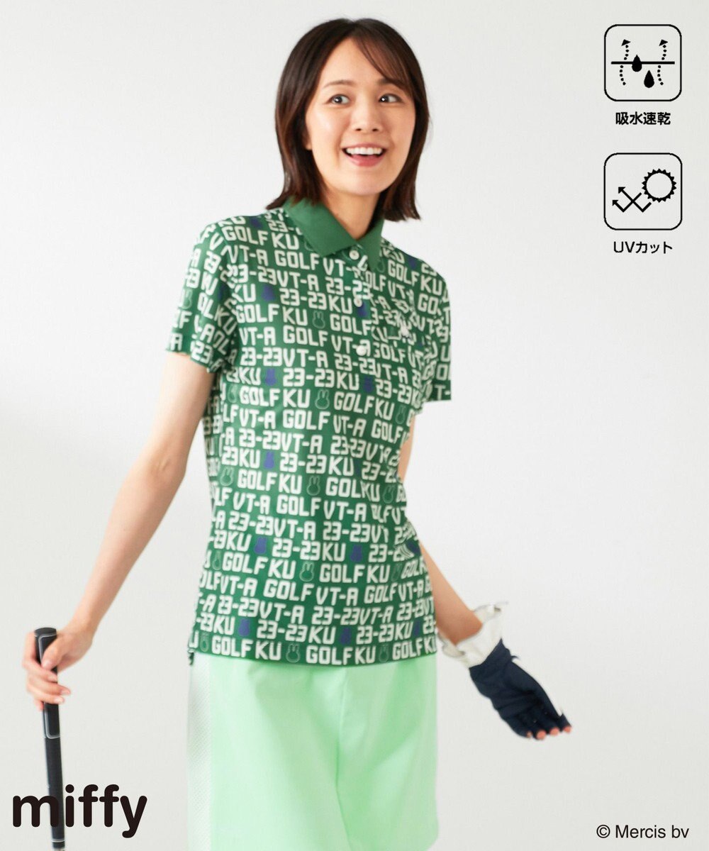 23区GOLF 【WOMEN】【吸水速乾/UVカット】ミッフィーロゴポロシャツ 