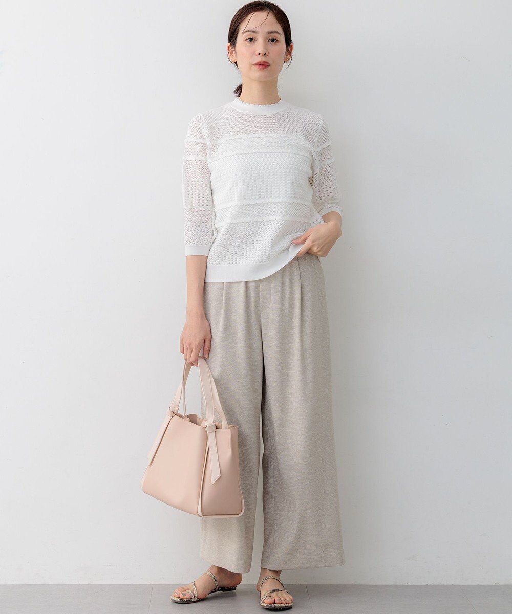 組曲 L 【先行予約】ライトリネンライクイージーワイド パンツ 