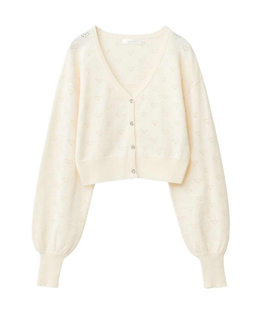 Green Parks ・ｓｗｉｎｇ　ｂｙ　ハート柄スカシニットカーディガン 