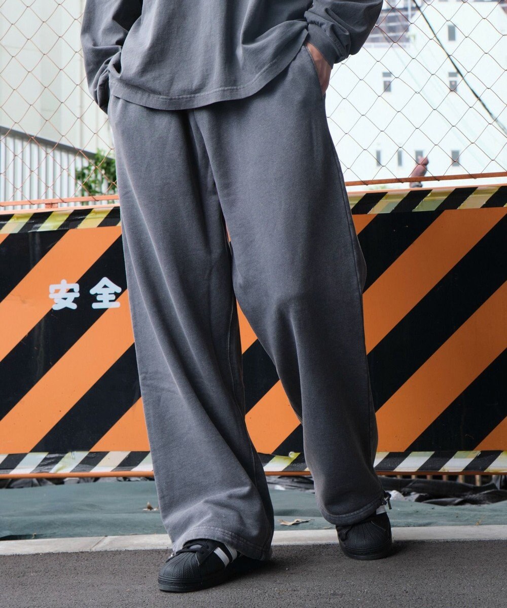 WEGO アシッドウォッシュワイドスウェットパンツ 