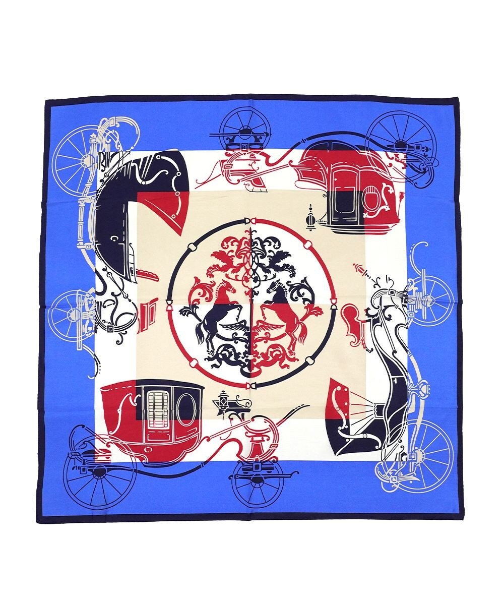 Marca 【Marcaオリジナル】色面シルエット馬車 小判スカーフ シルクツイル 