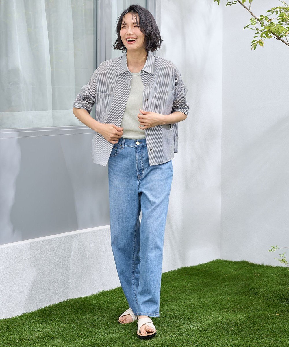 ANY コットンエアーウォッシュ5分袖シャツ 