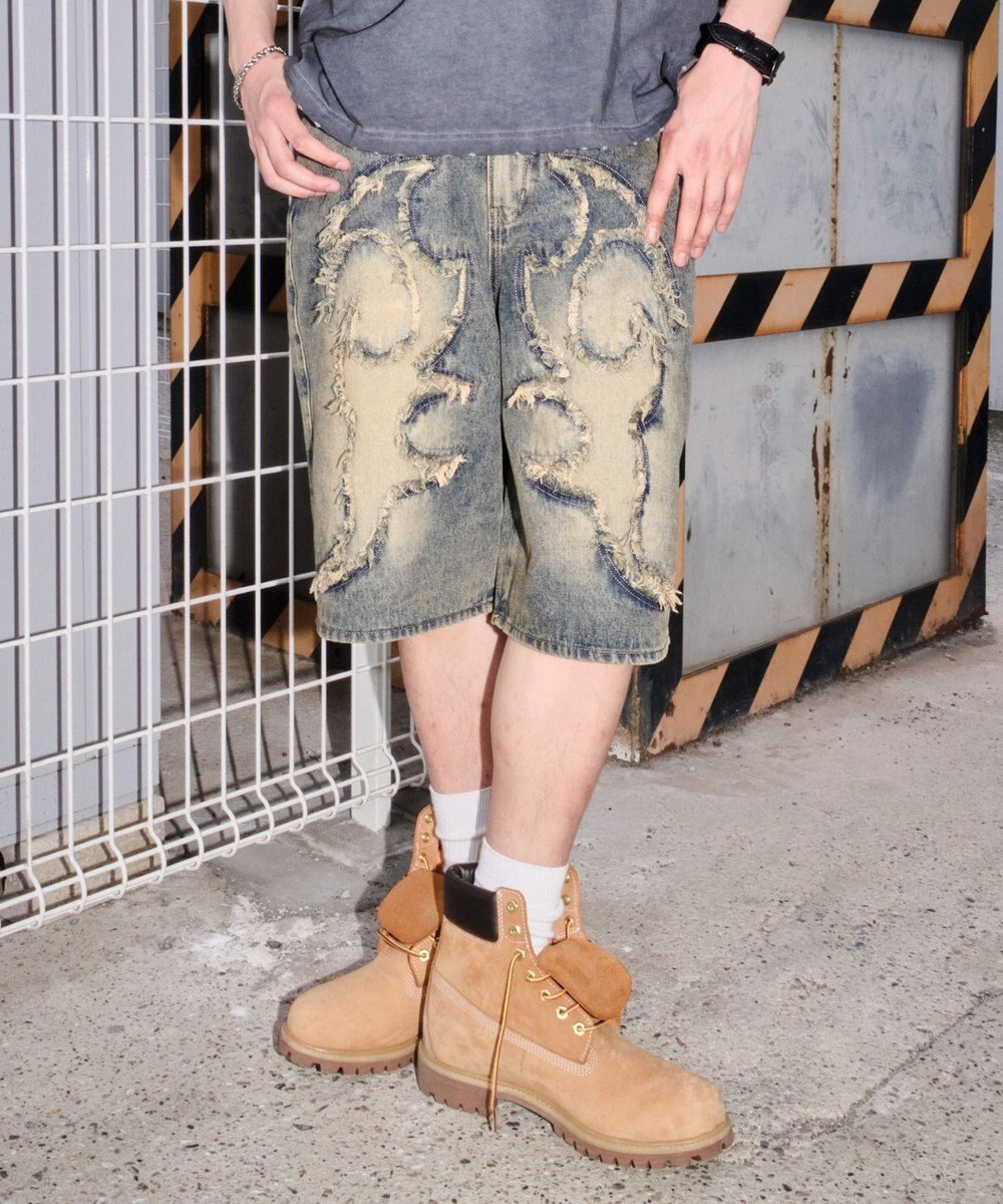 WEGO スーパーバギーフリンジデニムショーツ 