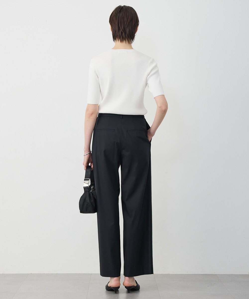 ICB ドライリネンストレッチ ワイドストレートパンツ 