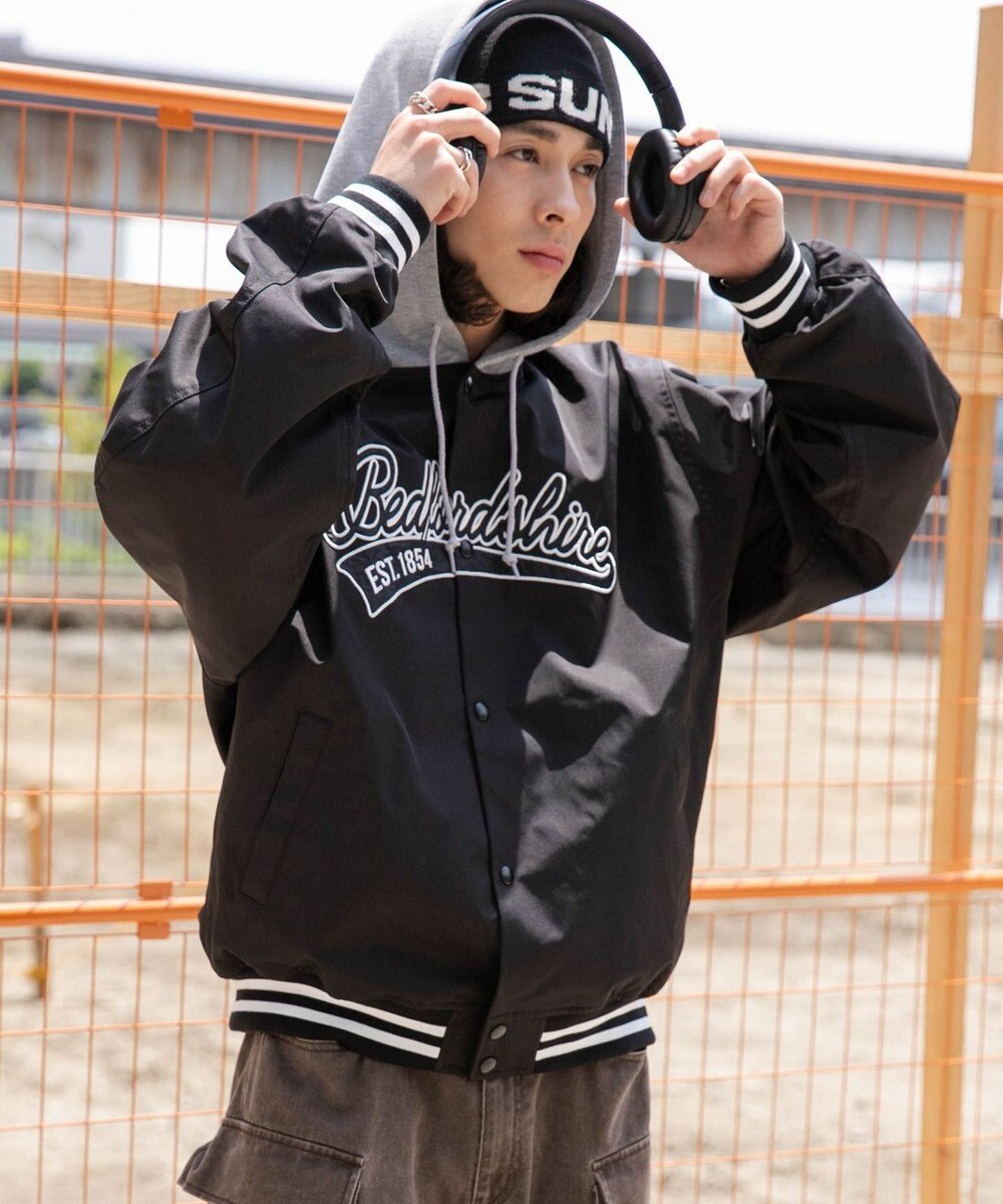 WEGO 【ユニセックス着用ITEM】フードワッペンスタジャン 