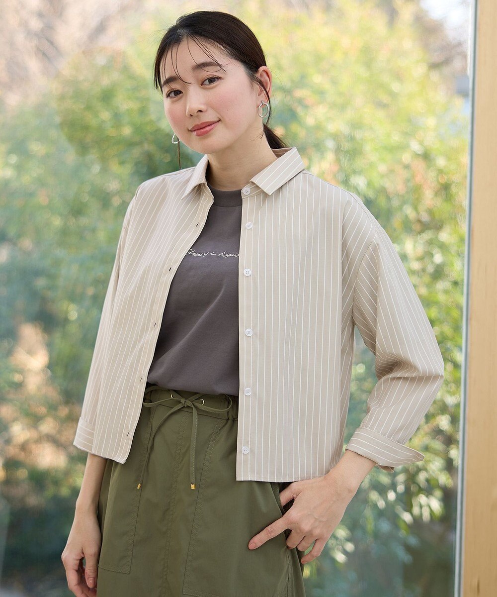 ANY 【洗濯機可】ストライプドロストシャツ 