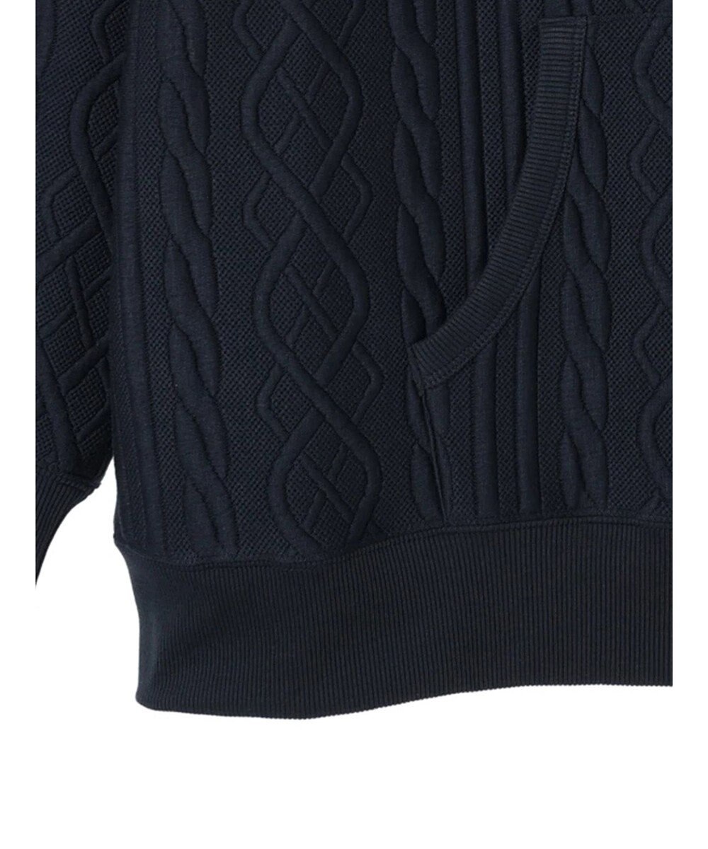 CRAFT STANDARD BOUTIQUE ケーブル柄カットパーカー1 