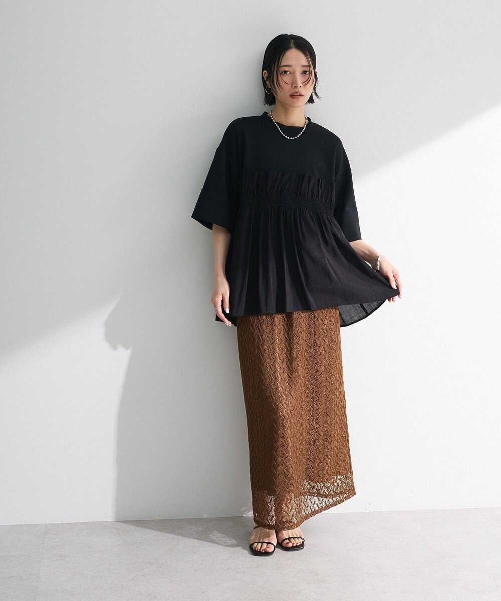 Green Parks ニットレースＩラインスカート 