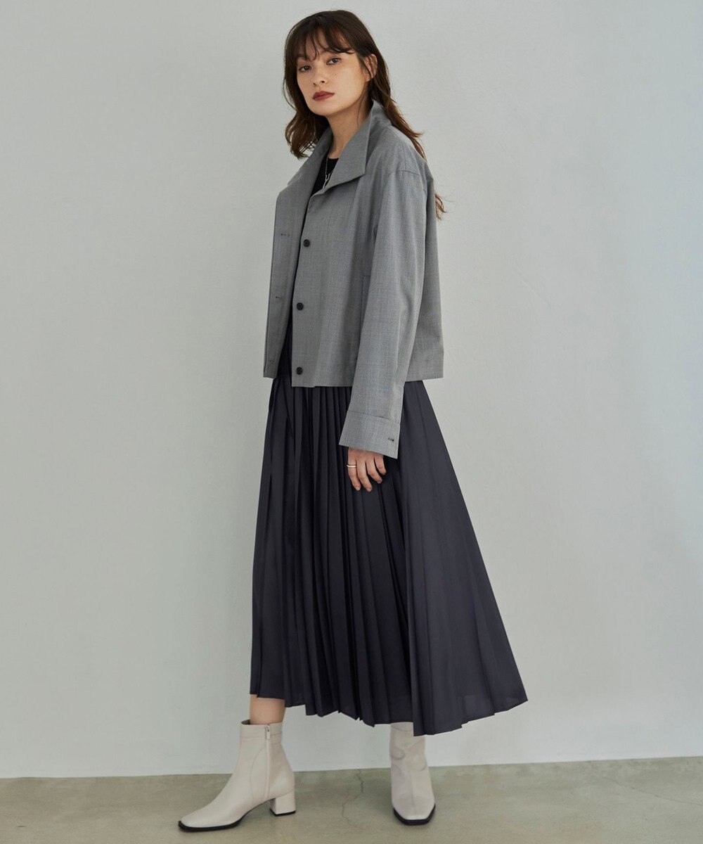 ICB 【洗える】レザーライクプリーツ スカート 