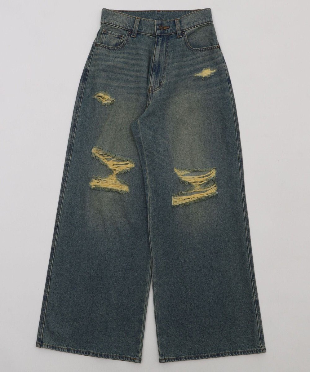 WEGO ダメージワイドデニムパンツ 