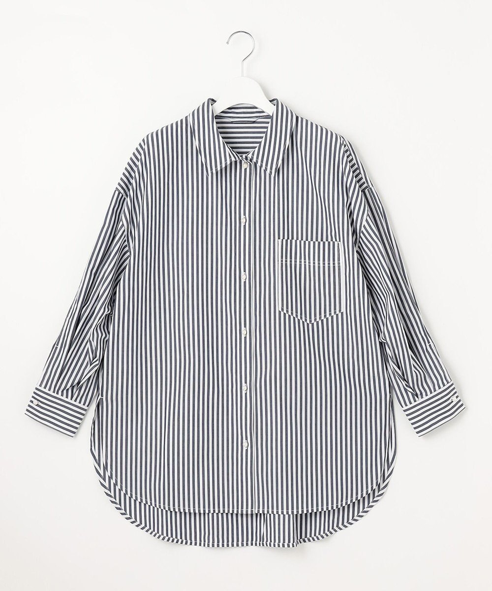 Feroux 【洗える】カラーストライプビッグ シャツ 