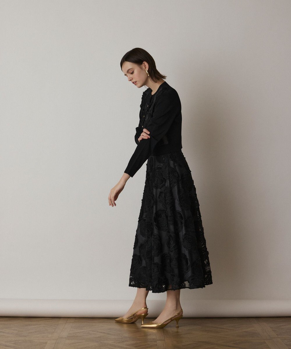 GRACE CONTINENTAL ローズ刺繍フレアスカート 