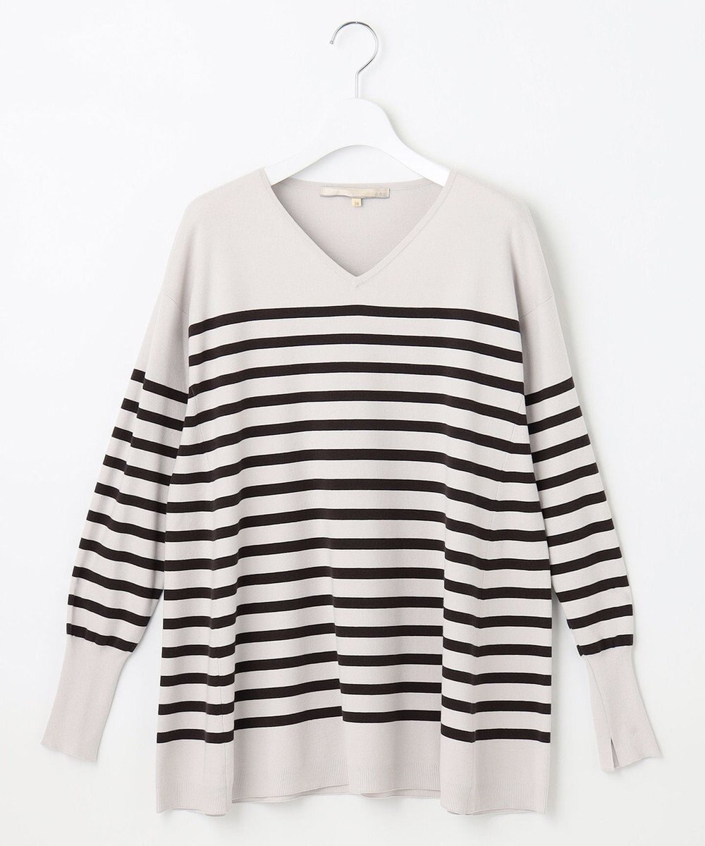 自由区 【洗える/セット可】レーヨンストレッチ Vネックニット 