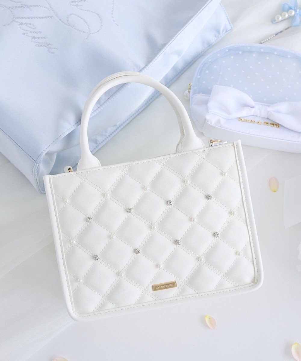 Maison de FLEUR パールビジューキルティングスクエアショルダー 