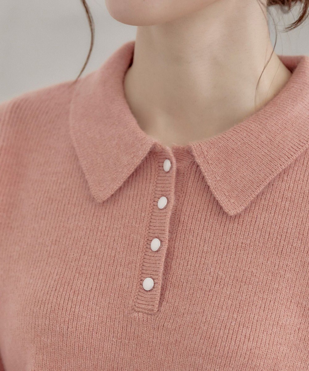 Tiaclasse 【洗える】衿付きパフ袖ニット 