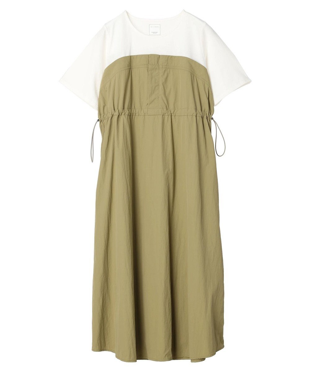 Green Parks 布帛ドッキングドロストワンピース 