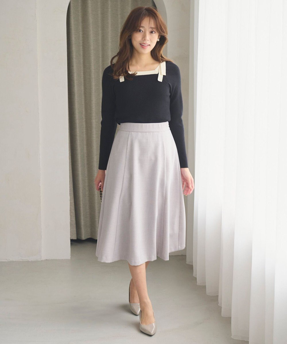 Feroux 【洗える】パールボタンジャケット×スカート セットアップ 